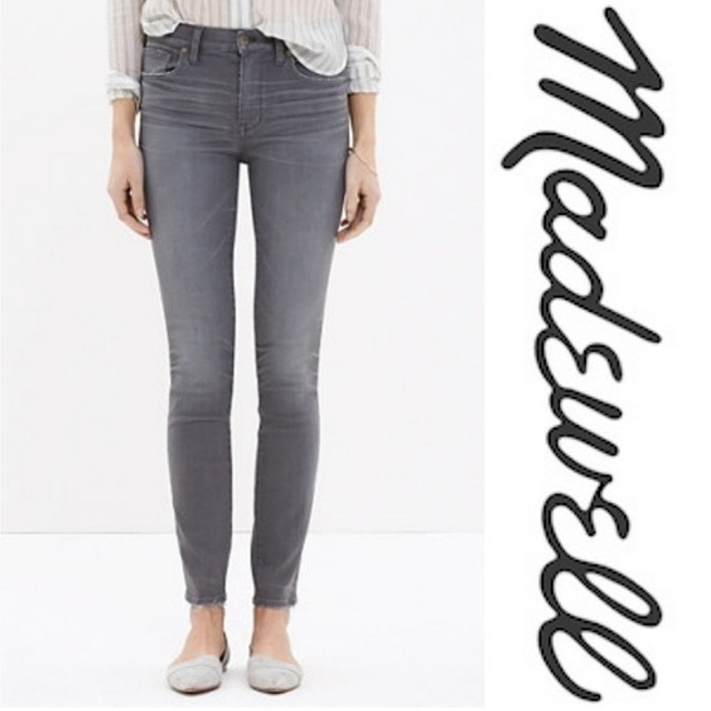 Madewell | Women's Gray High Riser Skinny Jeans, slightly distressed, size 26
